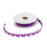 Лента тканевая "Бабочки", цвет - фиолетовый, 2 см. х 1 м.   