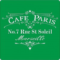 Трафарет на клеевой основе многоразовый "Cafe Paris", 15х15 см. 