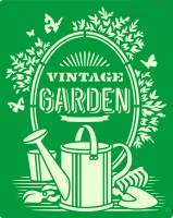 Трафарет на клеевой основе многоразовый "Vintage garden-2", 14х20 см.  