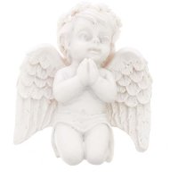 Декоративная фигурка 2D "Ангел молящийся",цвет - белый   